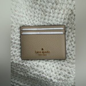 Kate Spade Juliette Light Sand Small Slim Card Holder | Pebbled Leather | NWT